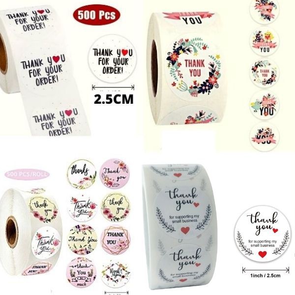 500pcs/roll Thank You Sticker / Seal Label / Sticker Terima Kasih ...