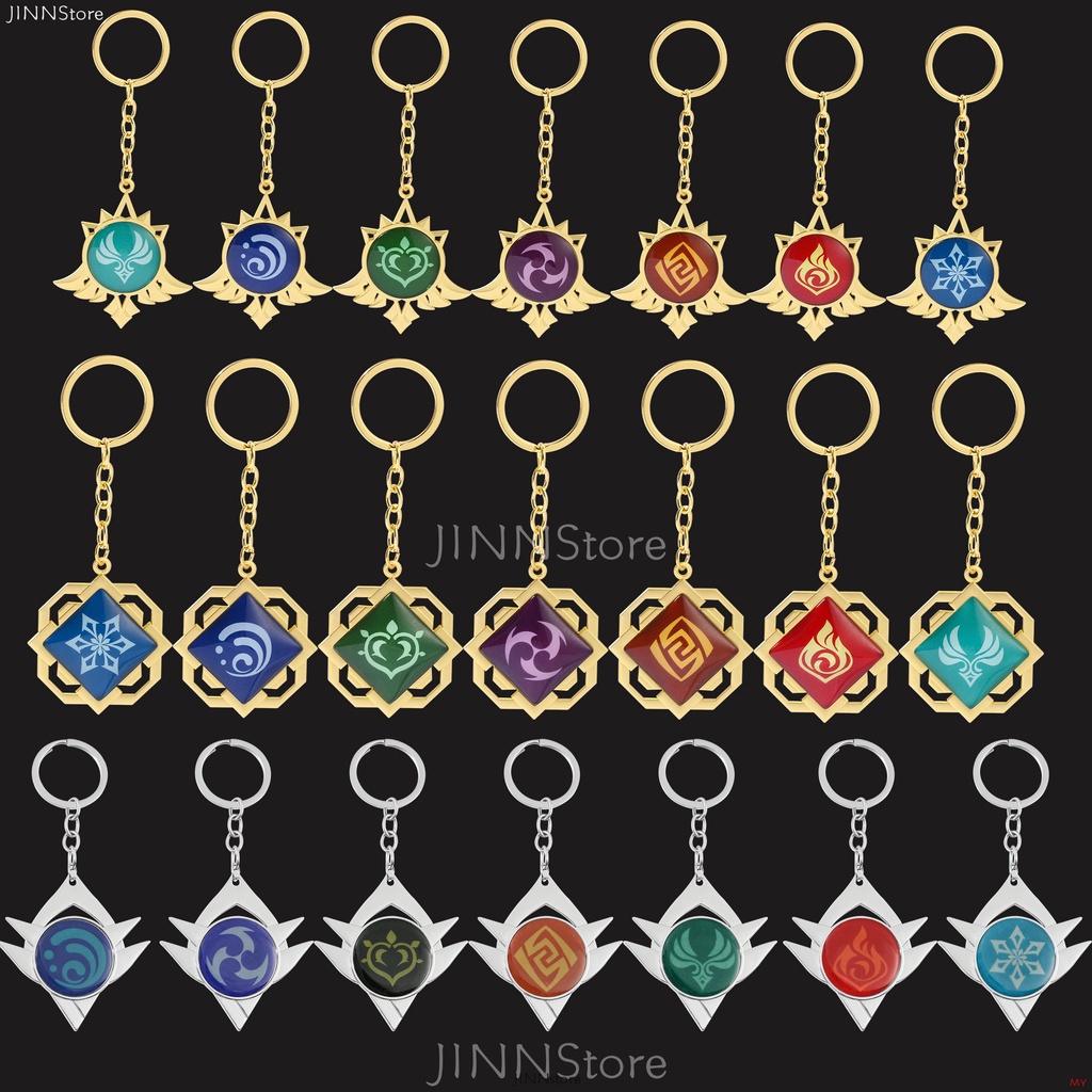 JINN Game Genshin Impact Keychain Element Vision God's Eye Inazuma
