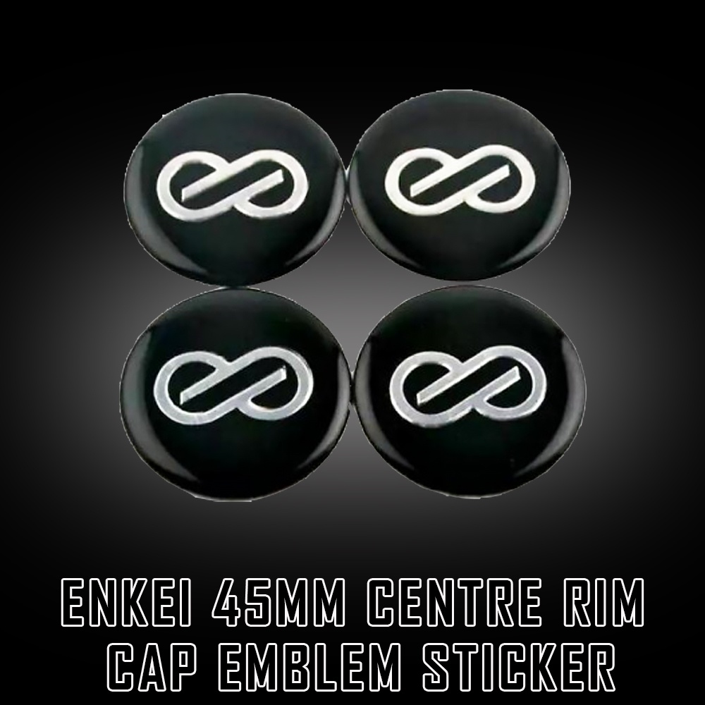 🔥4pcsx45mm Enkei(Black) Wheel Center Rim Cap Car Emblem Sticker🔥 ...
