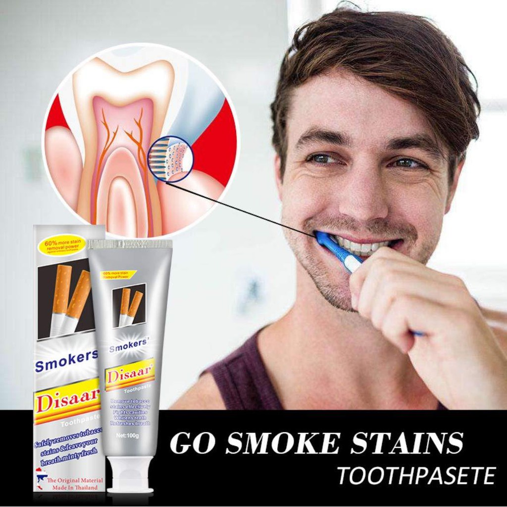 (Buy 1 Free 1) DISAAR SMOKERS' Go Smoke Stains Toothpaste Odor Removal