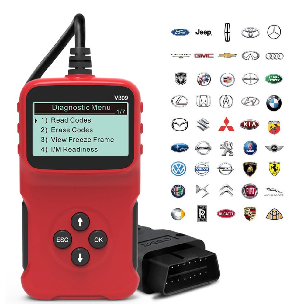 V309 OBD2 Scanner Automotive Engine Fault Code Reader EOBD OBDII CAN