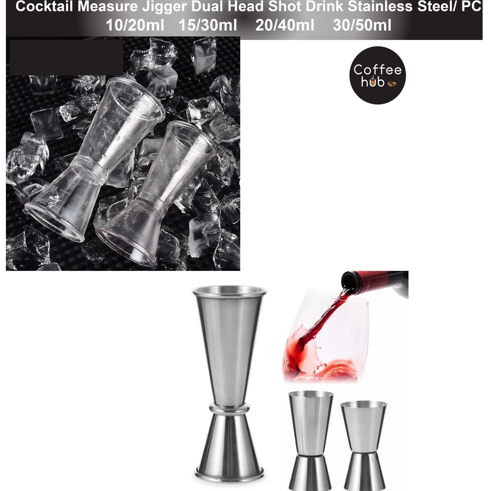 (Ready Stock)Cocktail Jigger Stainless Steel / PC Resin Measure Tools ...