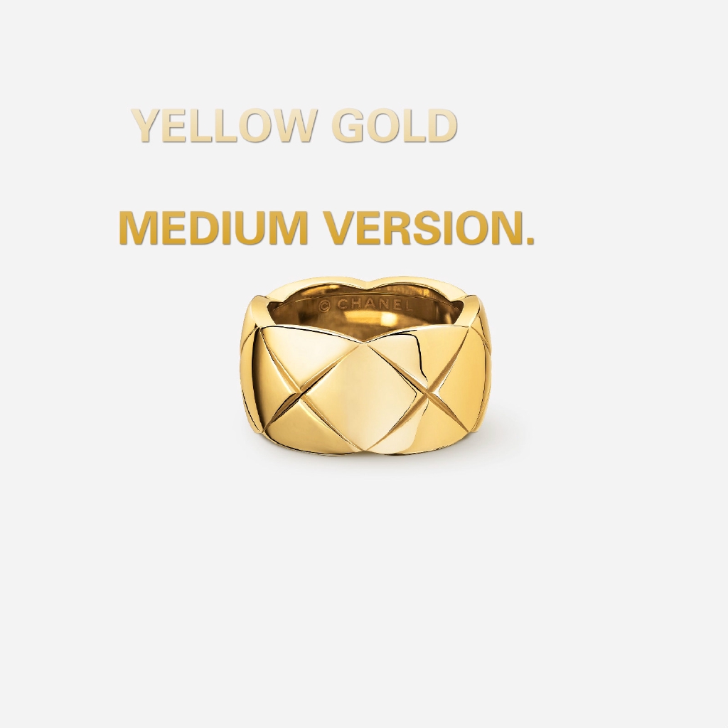 COCO CRUSH RING Quilted Motif Large Version 18K BEIGE GOLD 18K