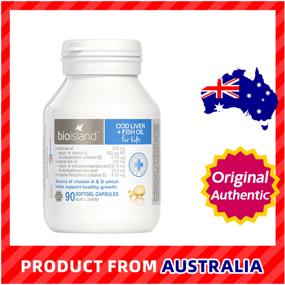 Bio Island Kids Cod Liver Fish Oil 90 Capsules Nutrient to Support