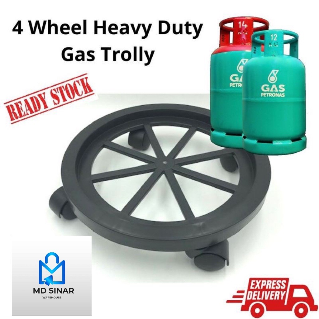 39cm Heavy Duty 4 Wheel Gas Trolly / Gas Rack roda gas tong trolley