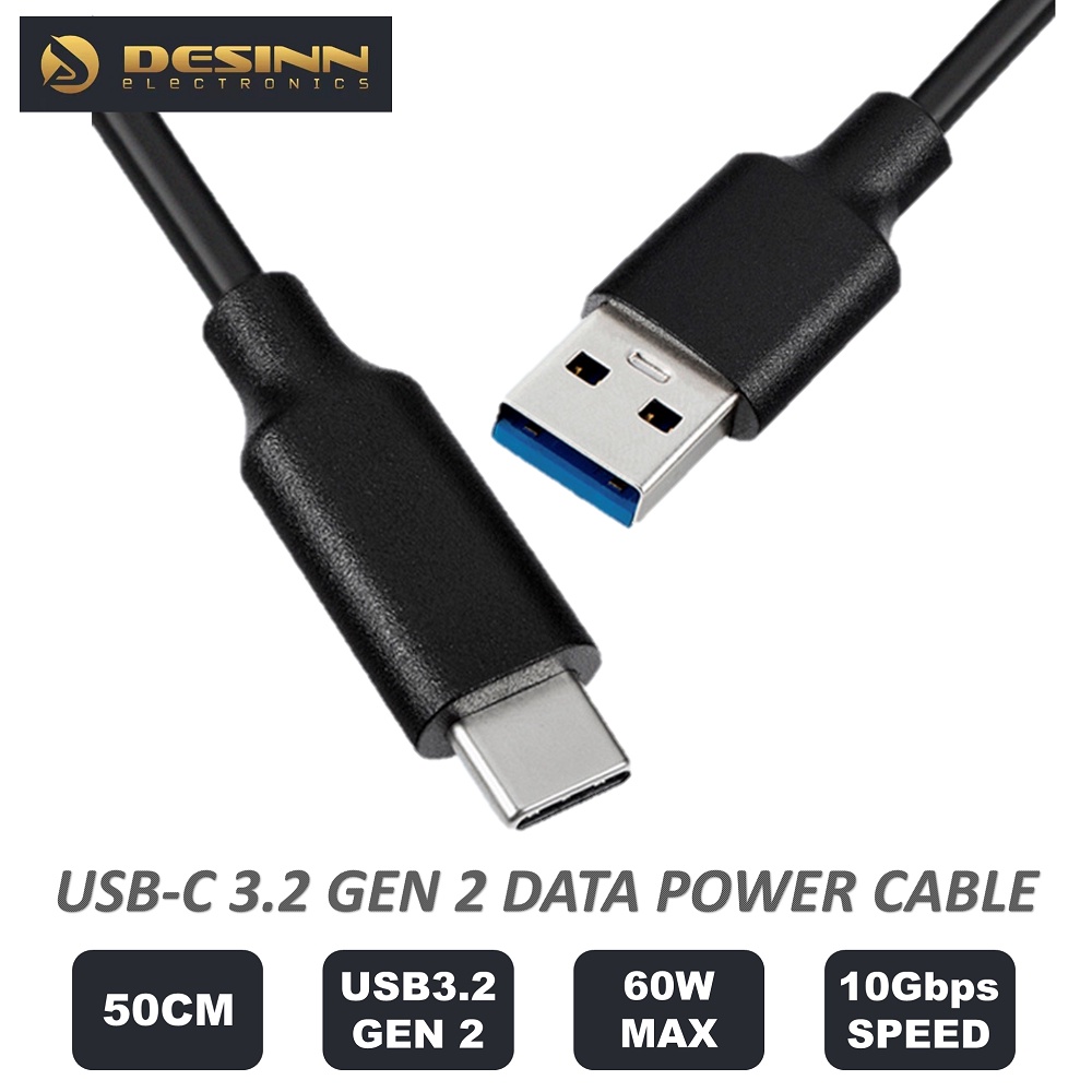 USBC to USBA 10 Gbps USB 3.2 Gen 2 Data Power Cable Fast Charging