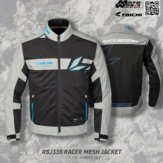 RS Taichi RSJ336 Racer Mesh Motorcycle Riding Jacket Grey Cyan