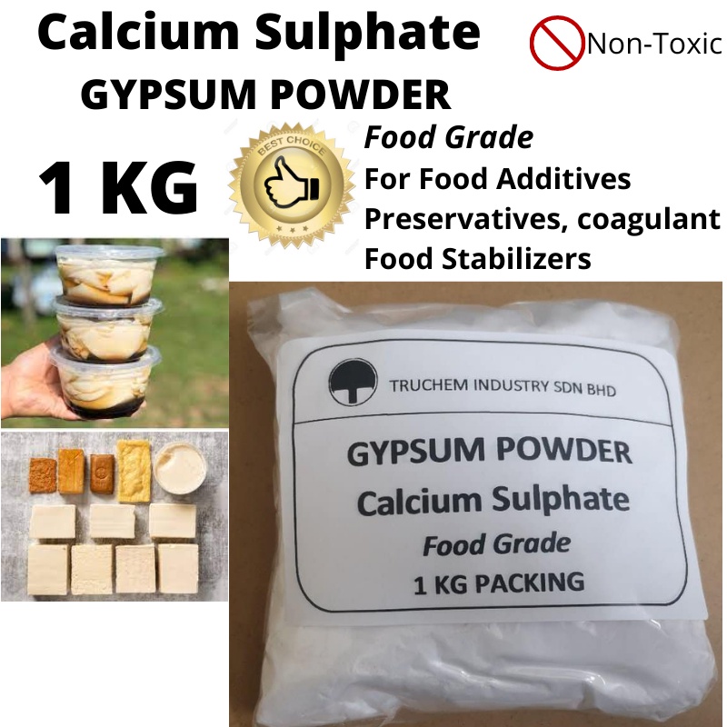 1 KG Gypsum Powder Calcium Sulphate / Sulfate Food Grade Additives