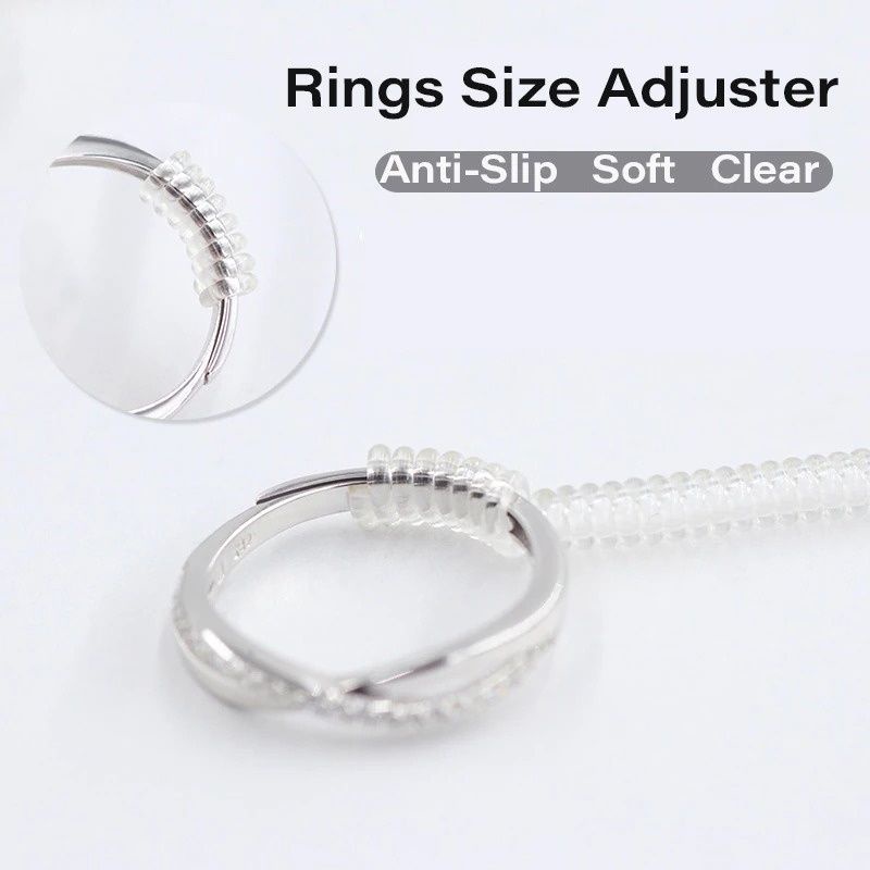 Ring Adjuster Invisible Transparent Spiral Cord Tension Pengetat Cincin
