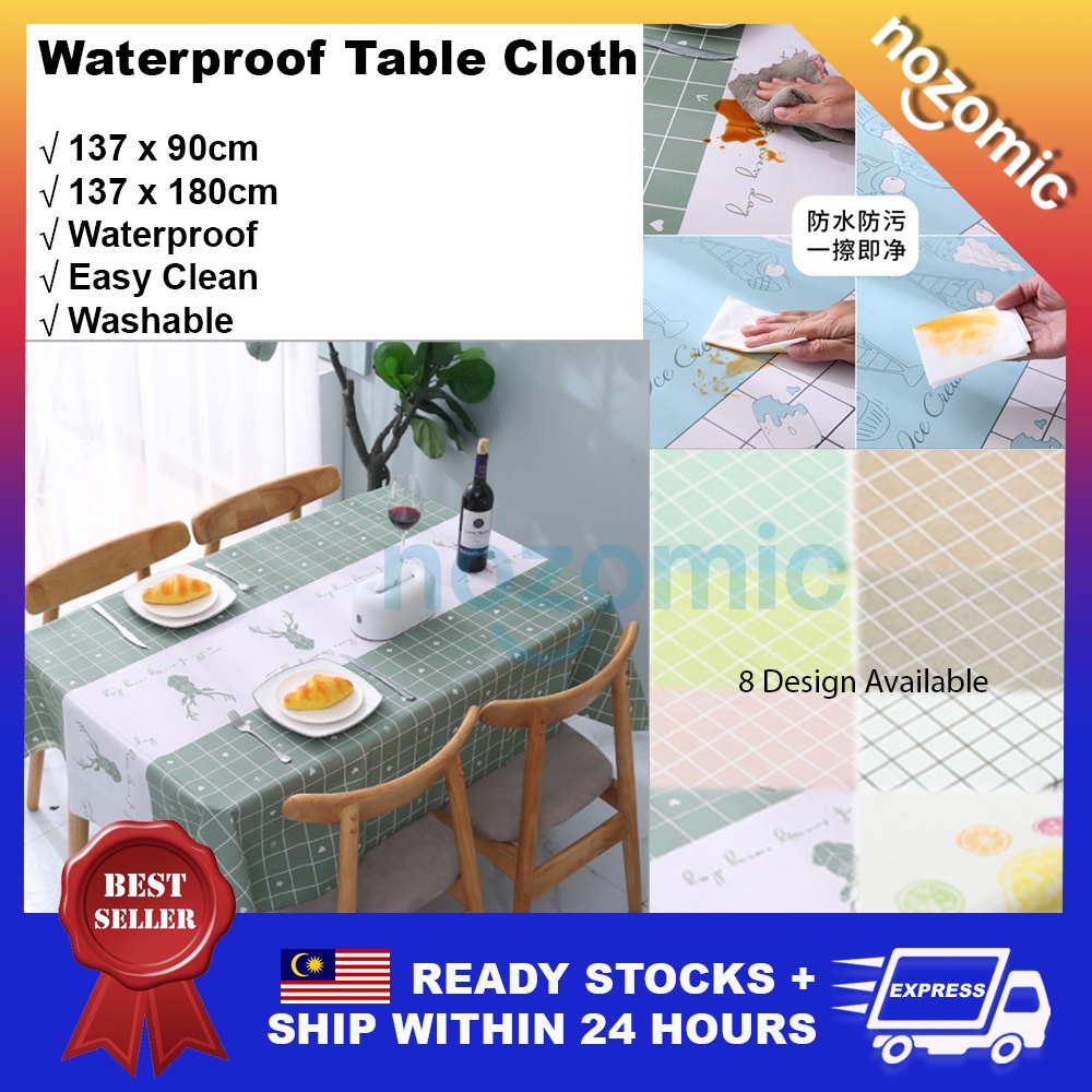 Waterproof Table Cloth Plastic Dining Table Cover Oilproof PVC