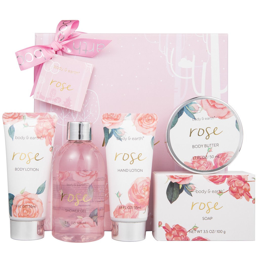 Body & Earth 5 in 1 Bath Spa Gift Box for Women - Luxurious 5 Piece Set ...