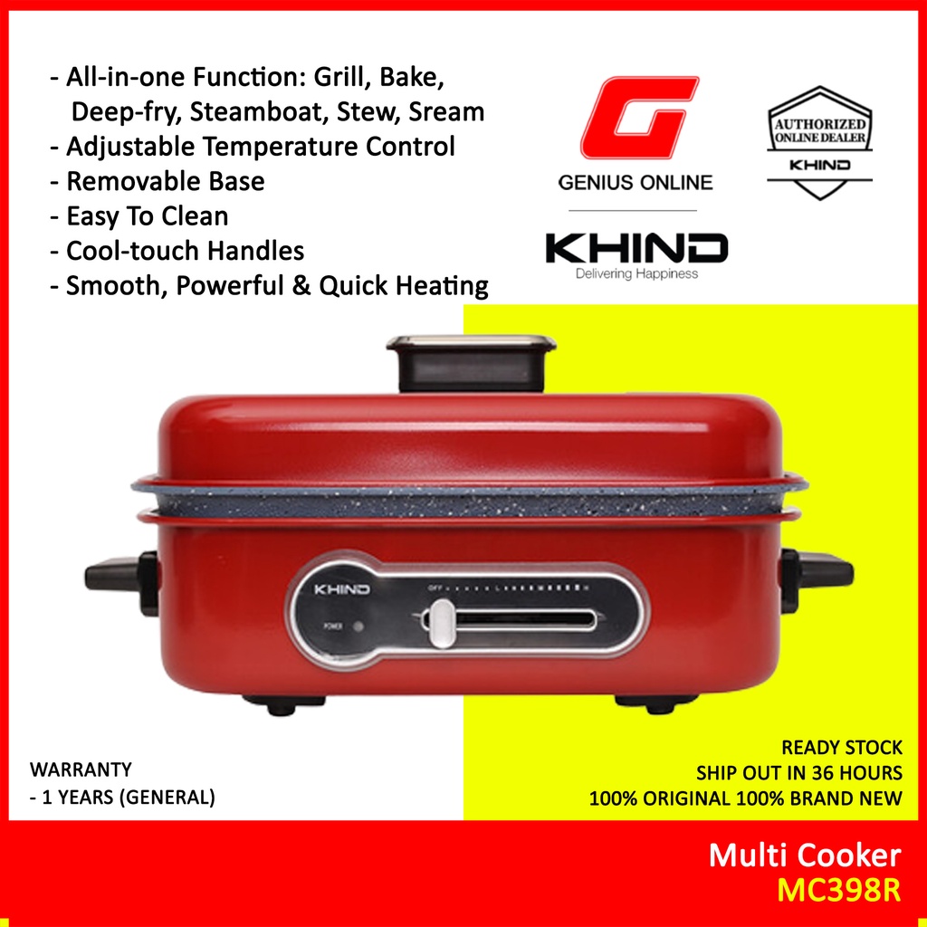 KHIND Multi Cooker 1700W MC398R Shopee Malaysia