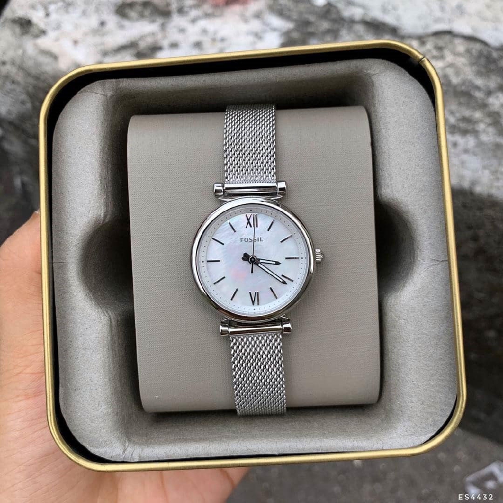OFFICIAL WARRANTY Fossil Women ES4432 Carlie Mini Three Hand Stainless Steel Watch 2 Years Fossil Warranty Shopee Malaysia