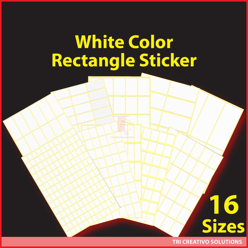 [Ready Stock] Square / Rectangle Multiple Size Self Adhesive - White ...