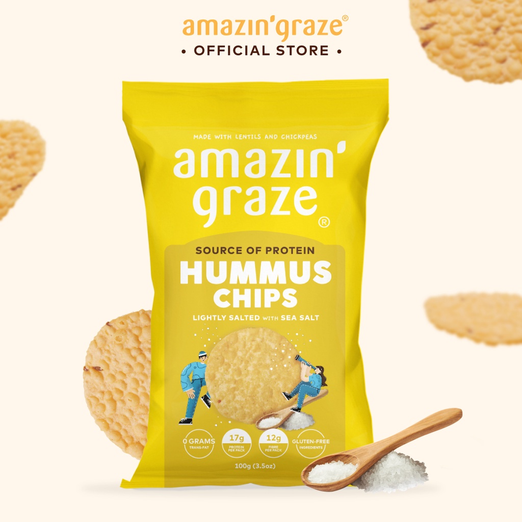 Amazin' Graze Hummus Chips Lightly Salted with Sea Salt 100g Shopee