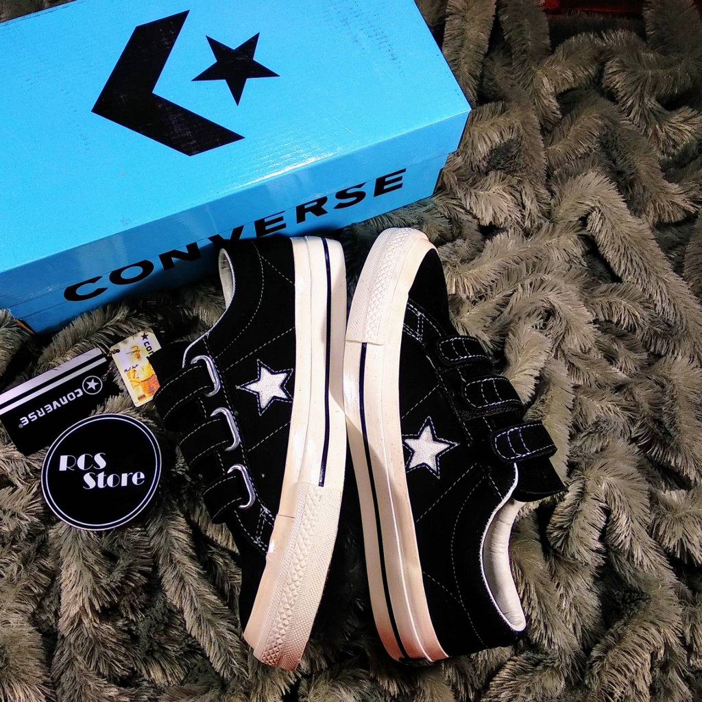 Converse one star black velcro hot sale
