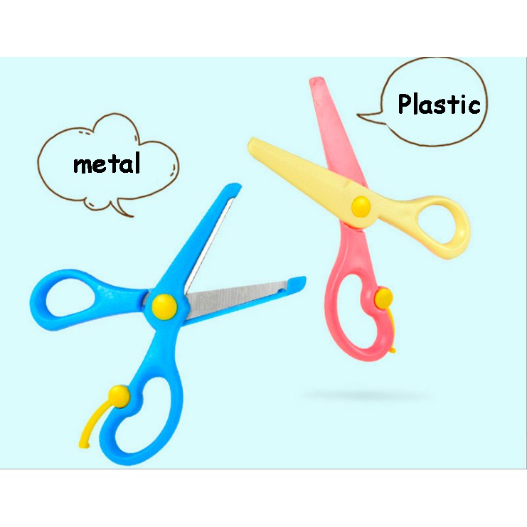 1pc Children's Safety Scissors With Plastic Blades, Ideal For