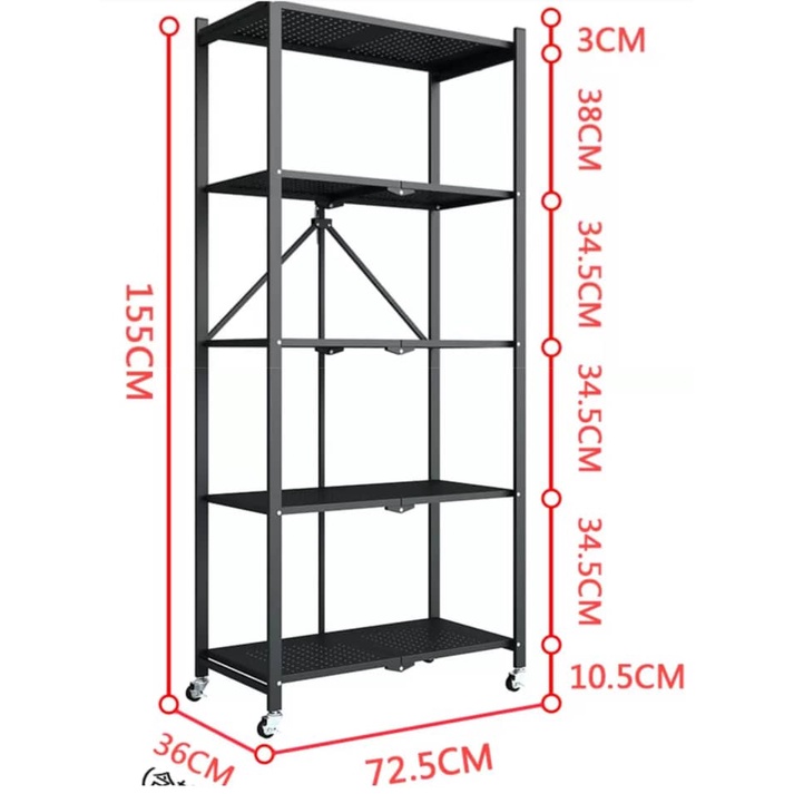 Foldable Storage Rack With Wheel Rak Dapur Rak Kabinet Dapur Rak ...