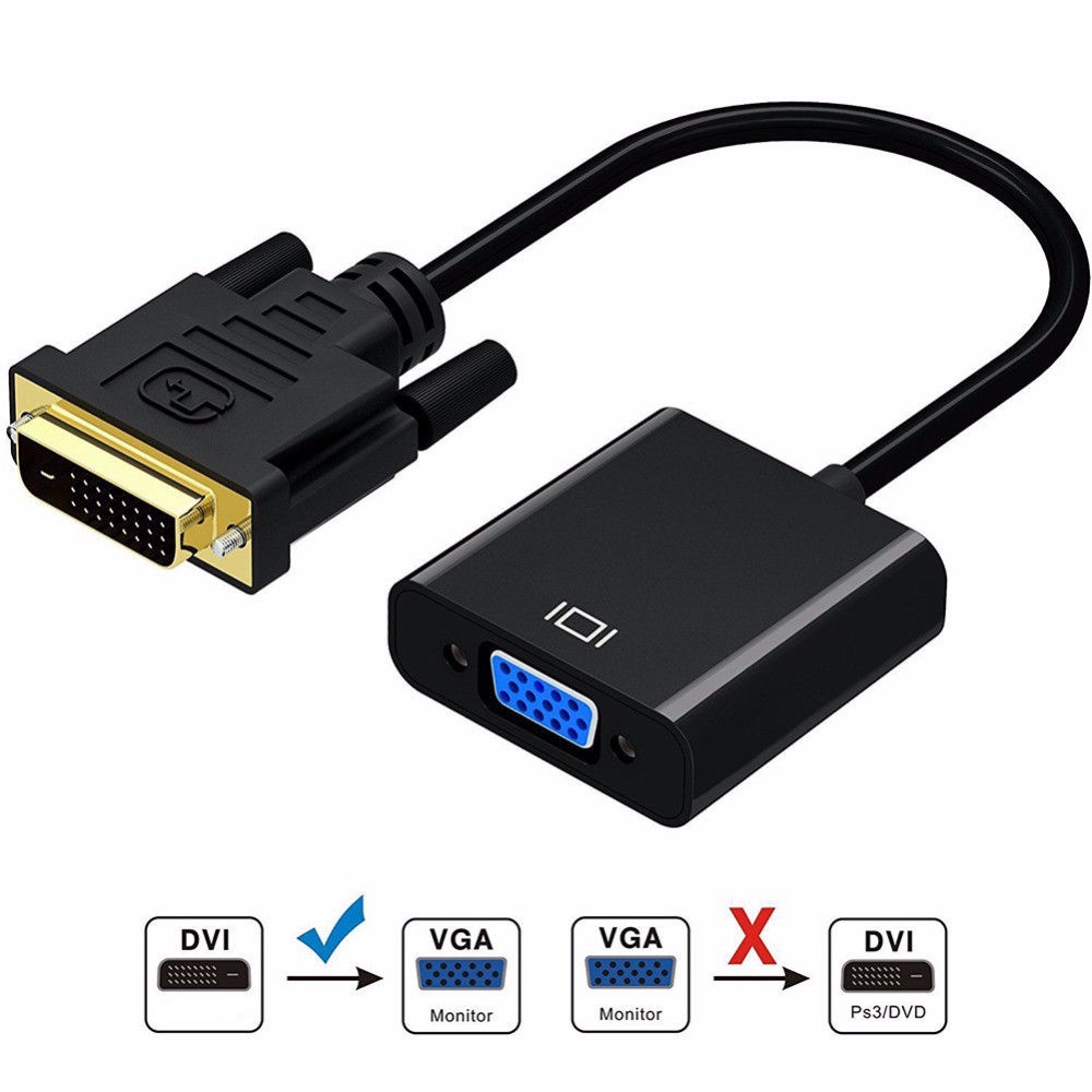 Dvi To Vga Converter Cable Adapter Input Output Male To Female Wayar