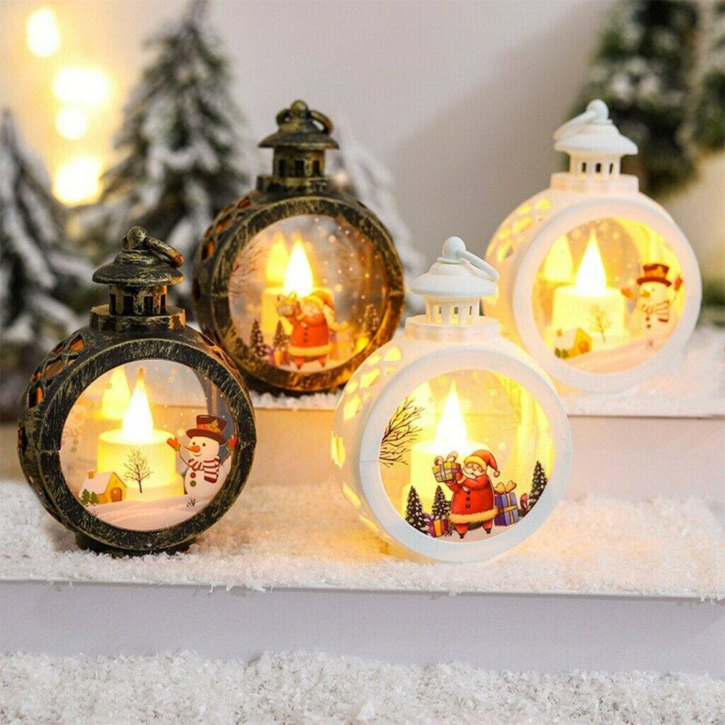 Christmas Decoration Lanterns, Santa Claus, Snowman Lantern Lights