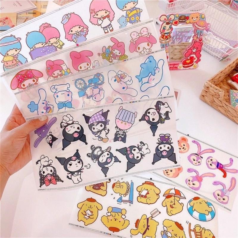 Cartoon Kuromi Diy Stickers Sanrio Water Bottle Stickers Cinnamon