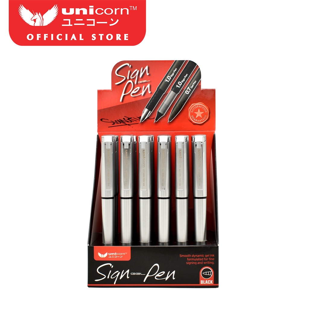 Unicorn Stationery Sign-X Black ink Sign Pen 24Pcs Gold