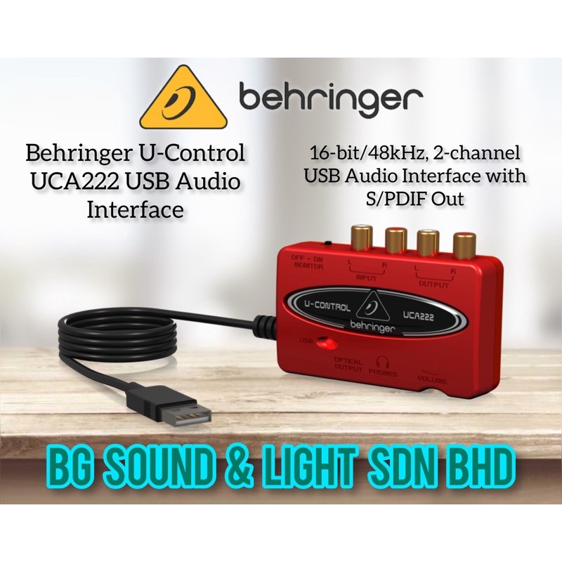 Behringer UCA222 Ultra-Low Latency 2 In/2 Out USB Audio Interface with ...