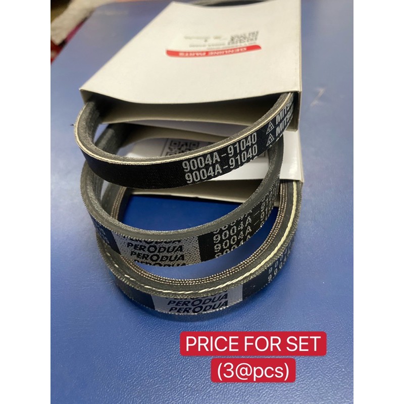 ORIGINAL PERODUA VIVA 1.0 only FAN BELT / POWER STEERING BELT / AIR COND BELT (3pcs) Shopee
