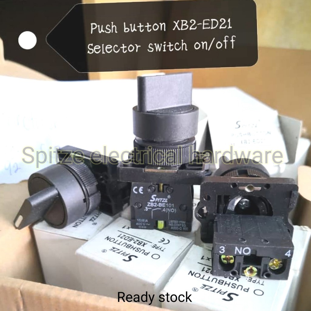 On/Off 2 Position Rotary Select Selector Switch 10A 400V AC XB2-ED21 ...