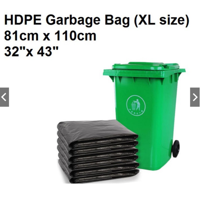 Extra Large Garbage Beg HDPE 32” x 43” (81cm x 110cm) / Plastik Beg ...