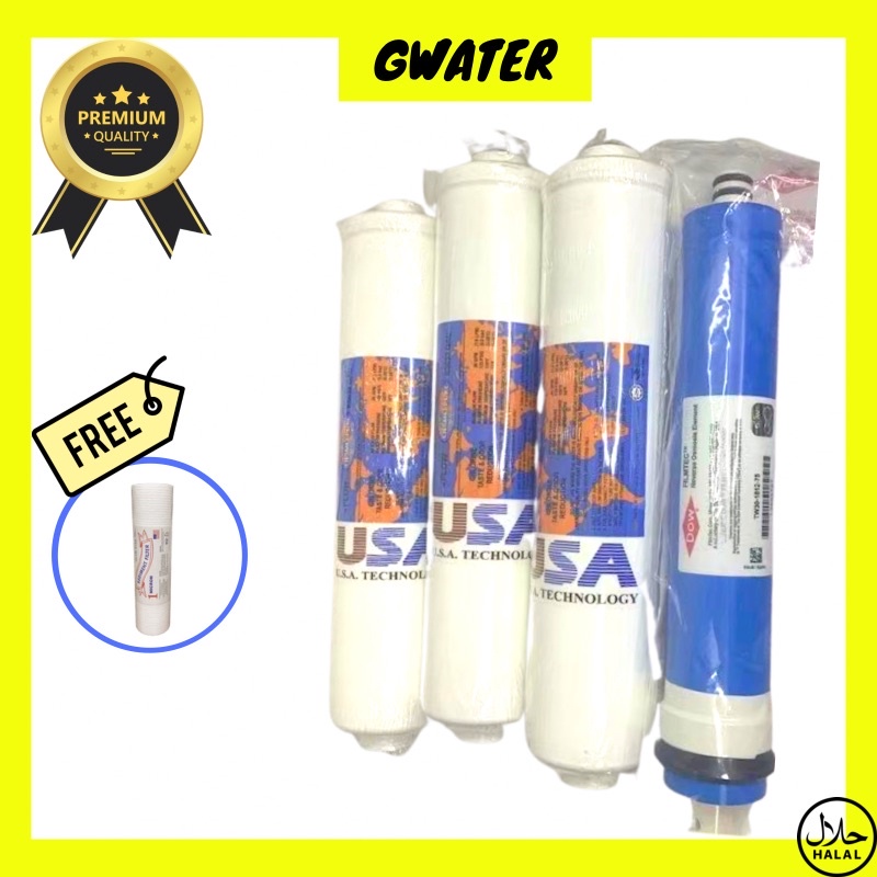 Gwater Omnipure Elken S250 & Bio Pure 1 Ro Water Filter Cartridge 