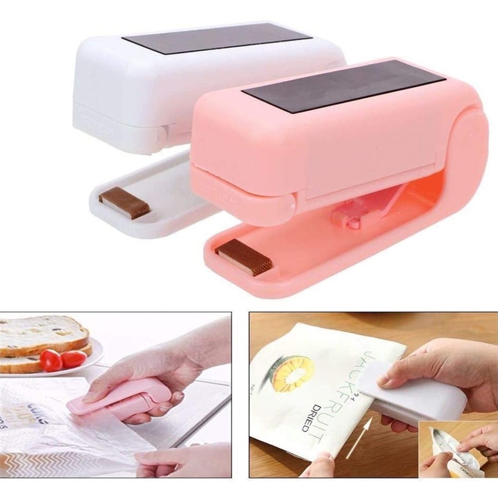 Upgraded Bag Sealer Heat Seal Mini for Food Storage, Mini Sealing Machine Portable Heat Sealer Resealer Handheld Kitchen Gadgets for Chip Bags, Plasti