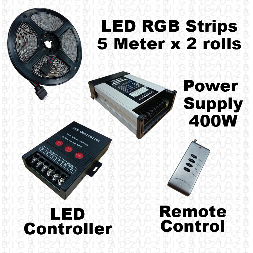 LED RGB Strip Light 5M LED Controller Remote Control Waterproof Power ...