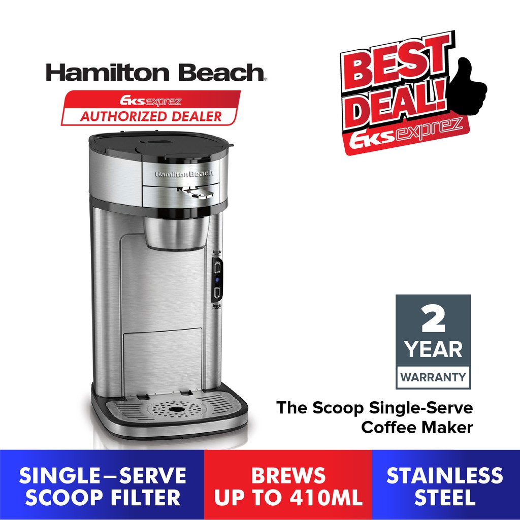 Hamilton Beach 49981 Stainless steel The Scoop Single-Cup Coffee Maker 