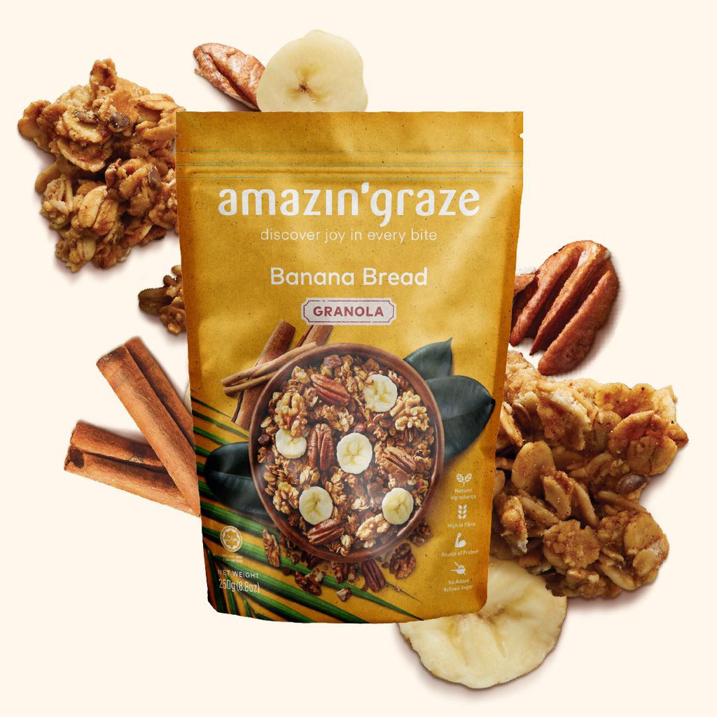 AMAZIN' GRAZE Banana Bread Granola [250g] Shopee Malaysia