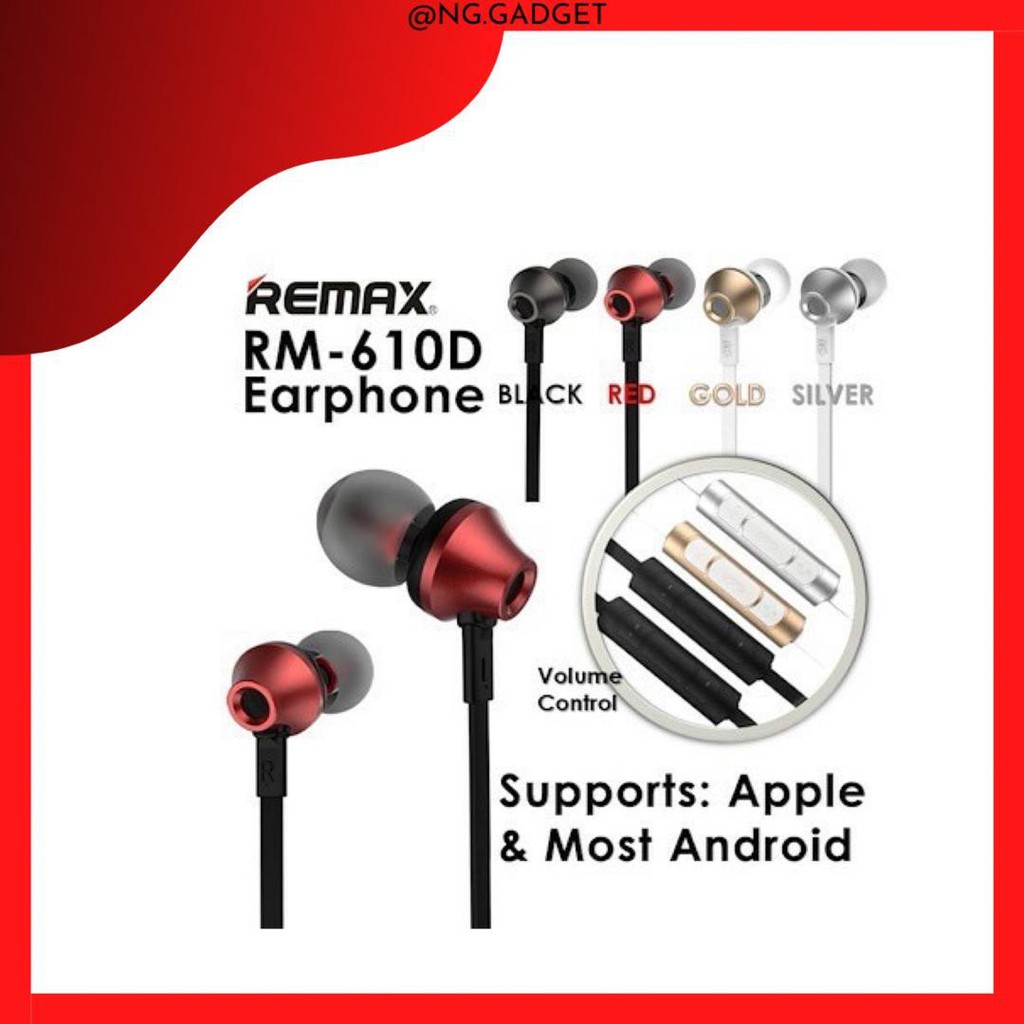 REMAX BASE DRIVEN STEREO EARPHONE RM-610D WITH FANTASTIC STYLE AND ...