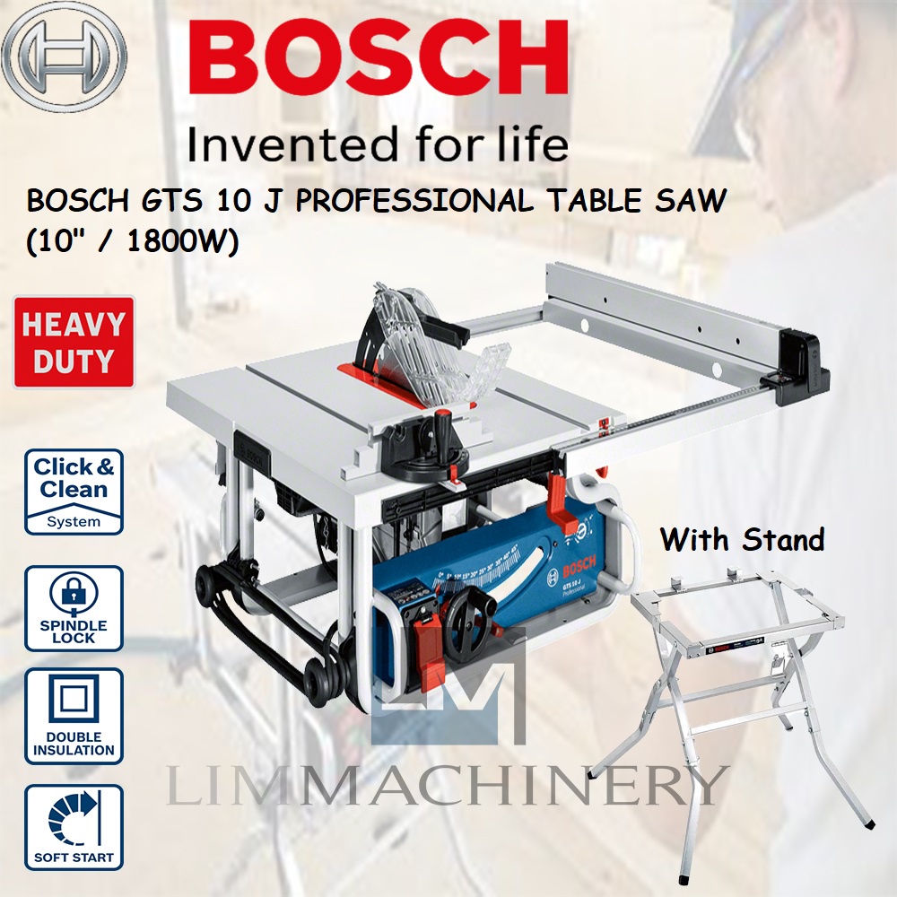 BOSCH GTS 10 J PROFESSIONAL TABLE SAW C/W TABLE STAND | Shopee Malaysia