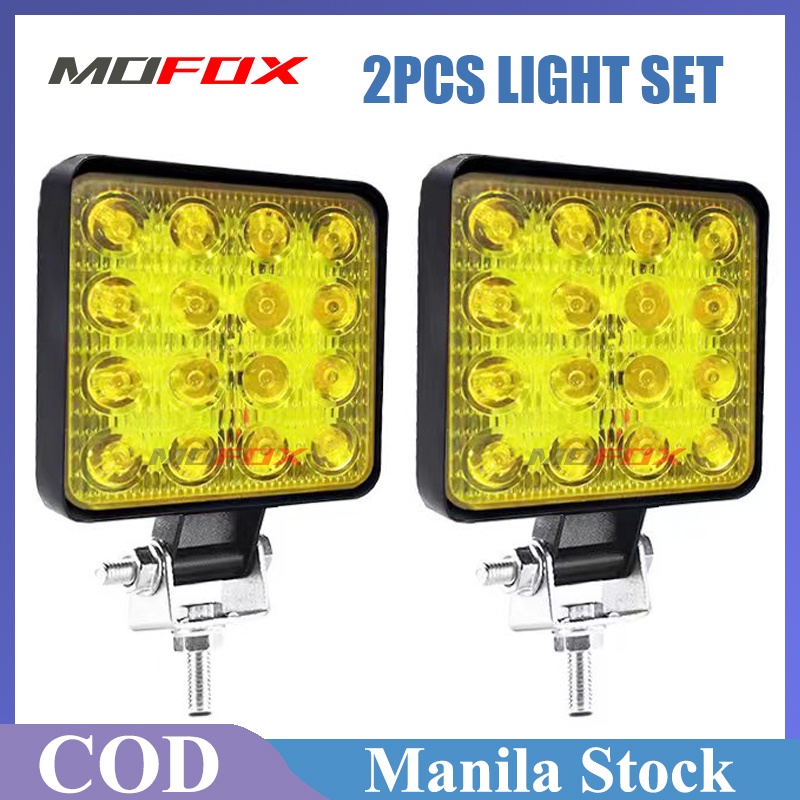 MOFOX B1 Motorcycle LED Light 48W 16 LED Waterproof Square Spotlight ...