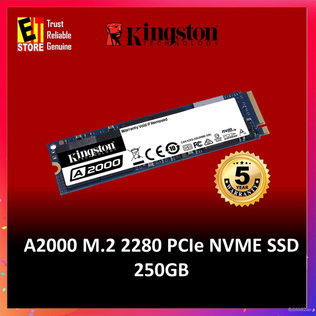 Lif4 KINGSTON A2000 250GB M.2 2280 NVMe PCIe SSD SA2000M8/250G Internal ...