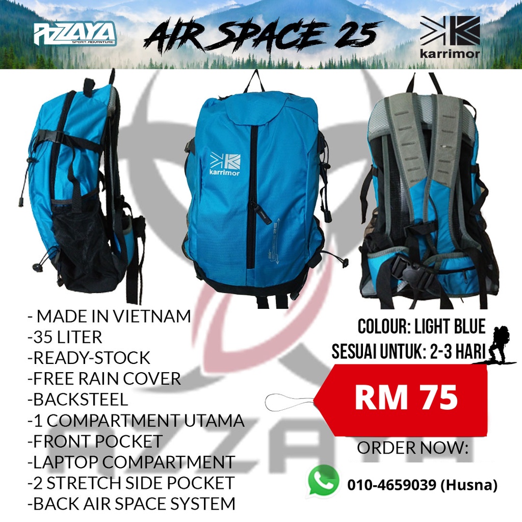 BEG BACKPACK KARRIMOR AIR SPACE 25 35L VIETNAM Shopee Malaysia