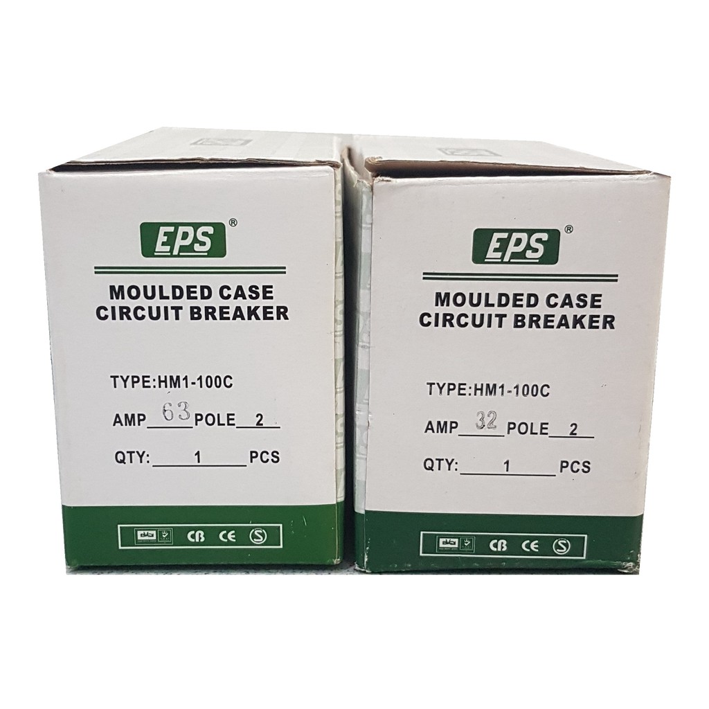 EPS Single Phase Moulded Case Circuit Breaker(MCCB) HM1-100C (32A 2Pole ...