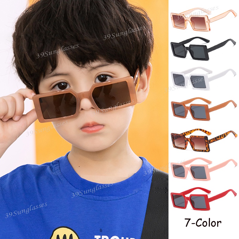 New Kids Fashion Shade Rectangular Sunglasses Korean Boy Girl Candy ...