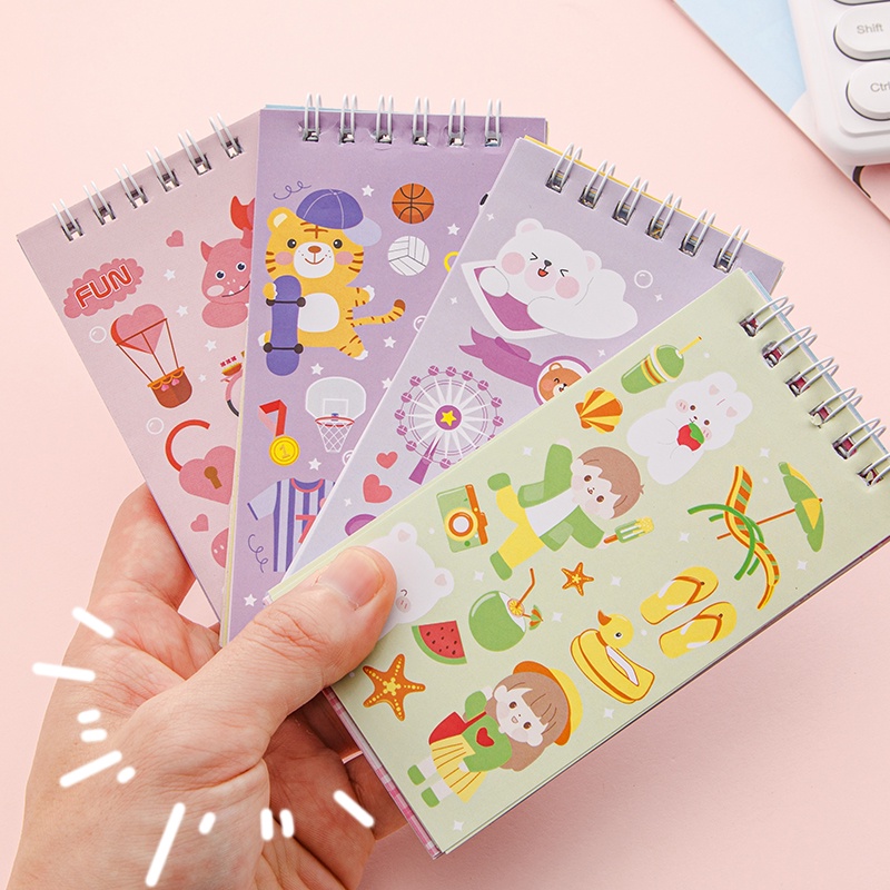 24 Sheets Cute Cartoon Stickers Coil Book Student Handbook Deco DIY ...