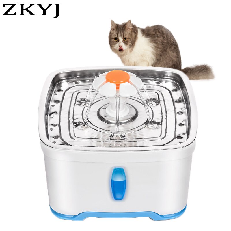 Cat Fountain Stainless Steel 2.5 Liters Pet Fountain Dispenser And 304 ...