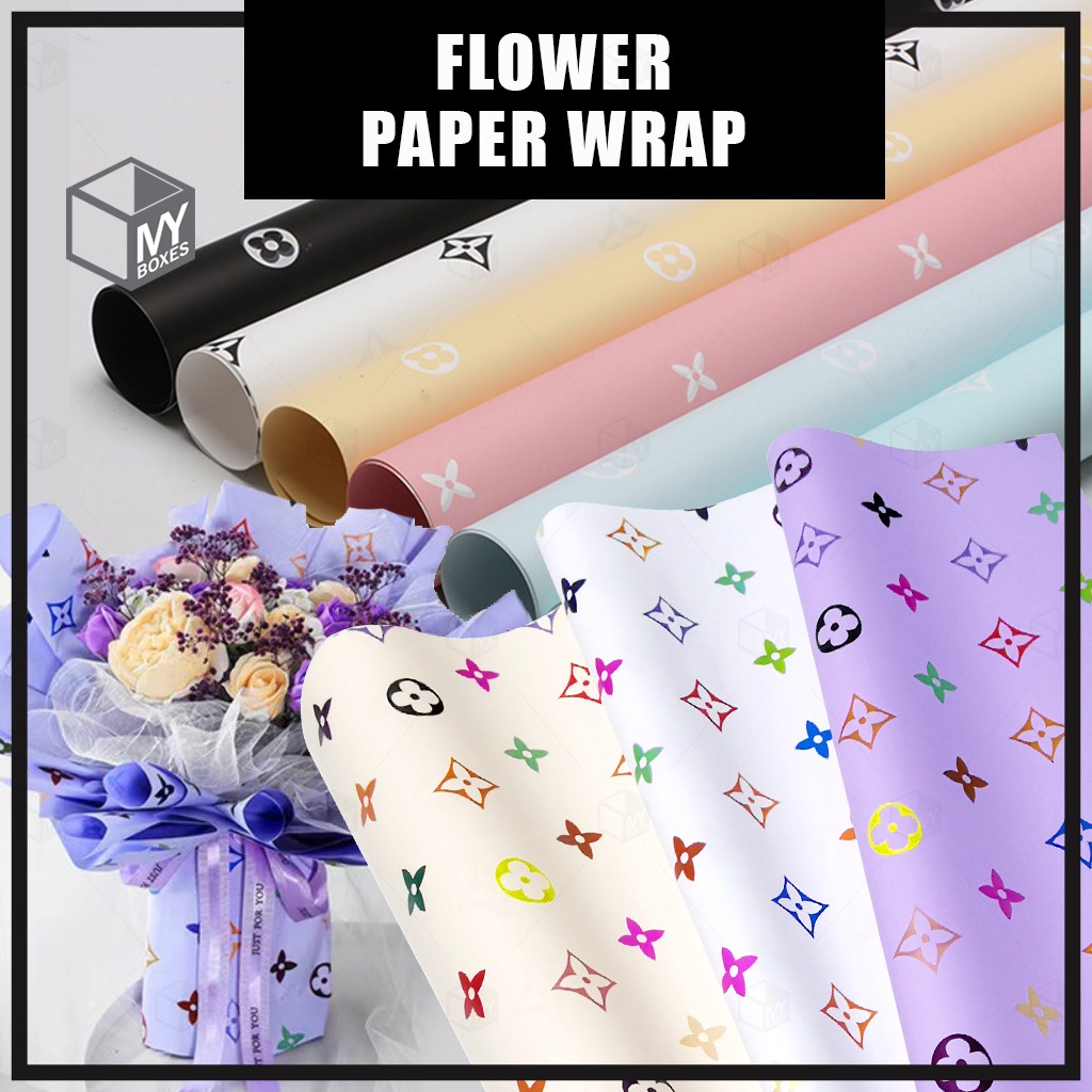 10PCS) STAR LV Waterproof Flower Wrapping Paper Bouquet Gift Florist  Wrapper Kertas Pembalut Bunga Hadiah