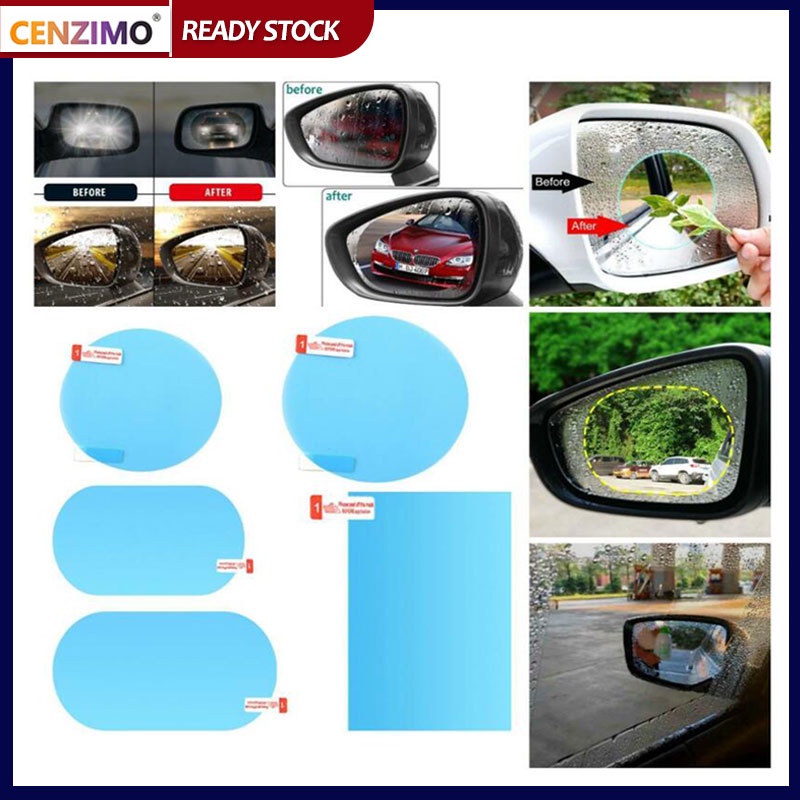 2pcs Car Rearview Mirror Anti Rain Film Car Window Mirror Bathroom