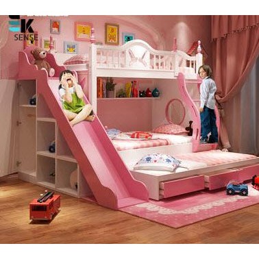 Kids single bed with hot sale slide