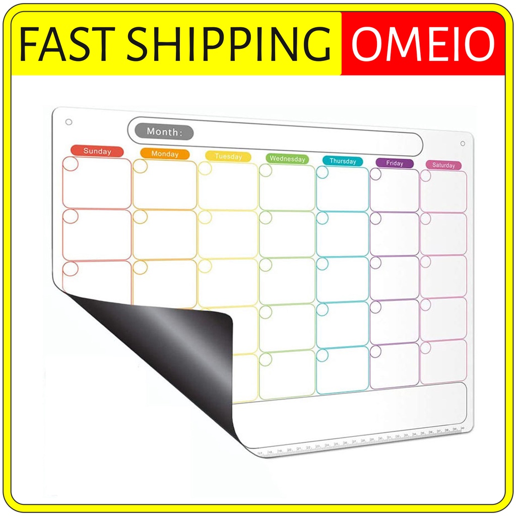 Weekly / Monthly Planner Whiteboard Reusable Magnetic Dry Ease Calendar ...