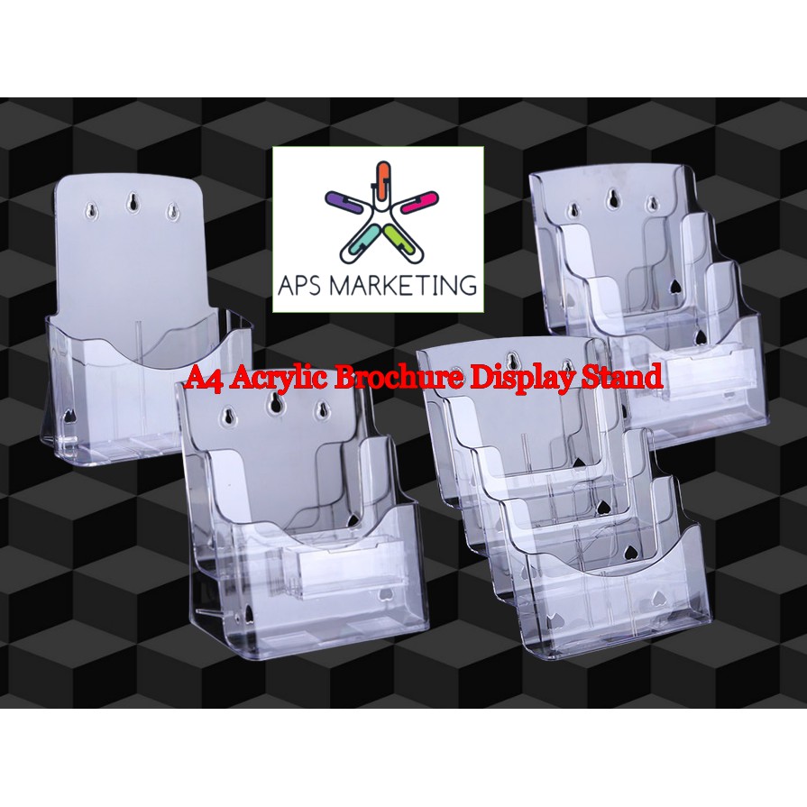 A4 Acrylic Brochure Display Holder Racks Stand To Insert Leaflet ...