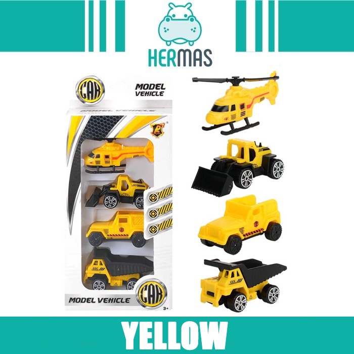 plastic car model children hand sliding mini construction car 4pc per ...